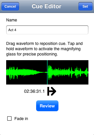 Cue editor